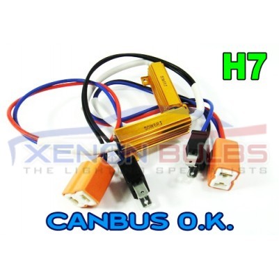 H7 LED Light Xenon HID HeadLight Fog DRL No Error Resistor Wiring Harness